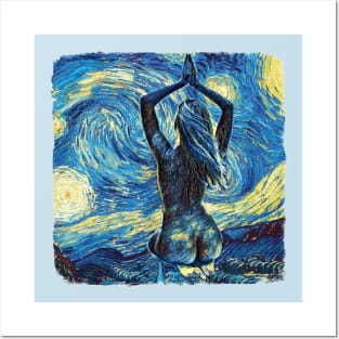 Yoga Van Gogh Style Posters and Art